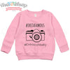 Tot Model Aubrielle in the "@Instafamous" Pink Custom Sweatshirt