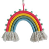 "Rainbow and Poms"  Weaved Rope Wall Hanging