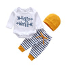 "Hello World" Stripes and Yellow Baby Set