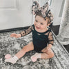 "Polka Dot and Lace" Baby Black Bodysuit