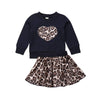 "Leopard and Hearts" Skirt Set