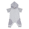 "Cross and Stripes" Hooded Romper