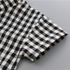 "Checker Patch" Mandarin Collar Set