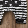 "Skulls and Stripes" Hooded Romper