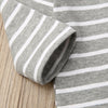 "Stripes" Grey and White Button Romper
