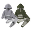 "Stripes and Pockets" Hooded Set