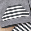 "Stripes and Pockets" Hooded Set