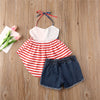 "Red, White and Blue" Halter and Denim Set