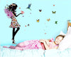 “A Girl With Butterflies” Wall Decal
