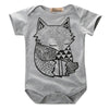 Gray Fox-Print Infant Bodysuit