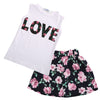 2 Piece “Love Girl” Floral Skirt Set