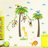 “Wild Animals On Palm Trees”  Wall Furniture Decal