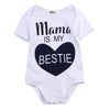 “Mama is My Bestie” Black Heart Short-sleeve Bodysuit