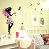 “A Girl With Butterflies” Wall Decal
