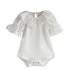 Lace Neckline Infant Solid Bodysuit