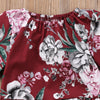 Maroon “Floral” Loose-Fit Bodysuit