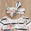 2 Piece “Floral-Stripes” Sleep-sack Gown Set