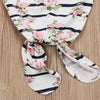 2 Piece “Floral-Stripes” Sleep-sack Gown Set