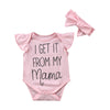“I Get It From My Mama” Flutter-sleeve Bodysuit Set
