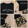 Famous “New York” Tee and Camo Skirt Set